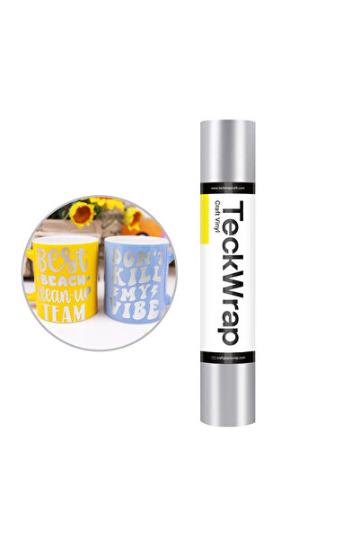 Teckwrap Craft Metallic Satin Chrome Sage Silver Premium Smart Vinil -Kalıcı-...
