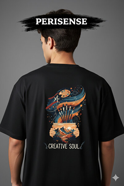 PERISENSE Unisex Artist Printed Premium Combed Cotton Oversized T-Shirt