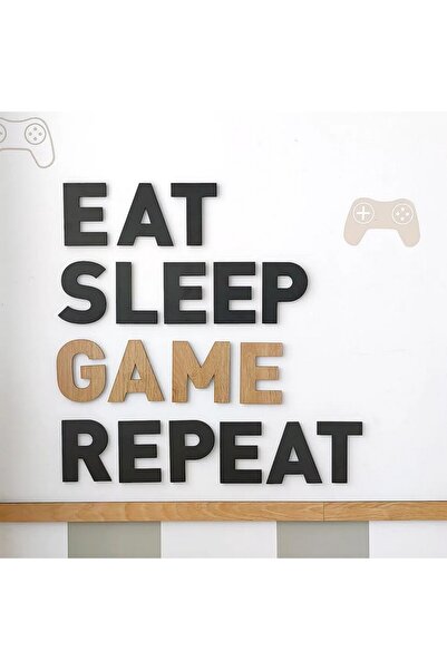 DECOMALL (PP-43) Çocuk ve Gamer Odası Ahşap Oyun Yazı Tablosu Duvar Dekoru – ...