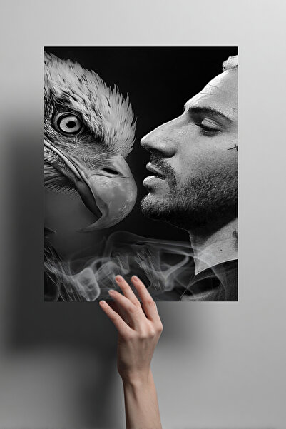 Metalino Ricardo Quaresma ve Kartal Taraftar Metal Poster - Siyah Beyaz Dekor...