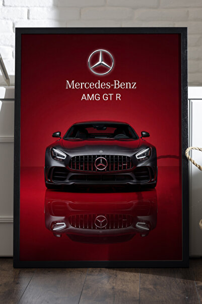 Duvarda Mercedes-Benz AMG GT R Ahşap Çerçeveli Poster, Dekoratif Araba Duvar ...