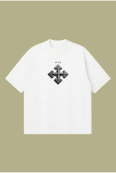 PURE POWER Stone Island X Off-White Boxy Fit Oversized Unisex Tshirt – Printe...