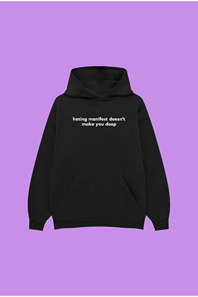 PURE POWER Hating Manifest Doesn'T Make You Unisex Oversized Black Cotton K H...