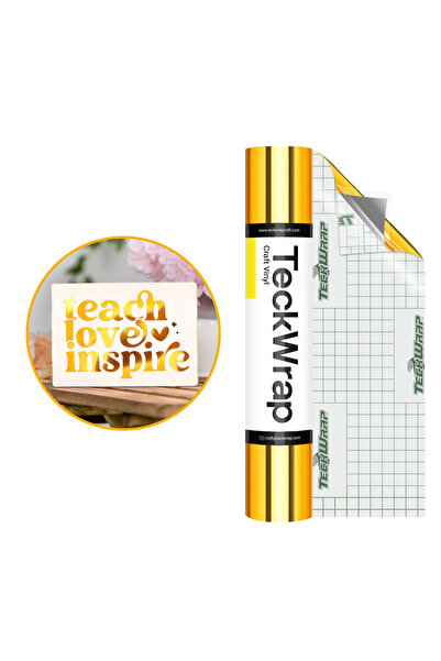 Teckwrap Craft Bubble Free Mirror Chrome Prime Gold Premium Vinil - 1 Rulo 5f...