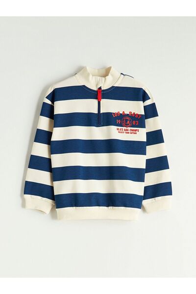 LC Waikiki LCW Kids guler ridicat Swea pentru băieți cu dungi tricou