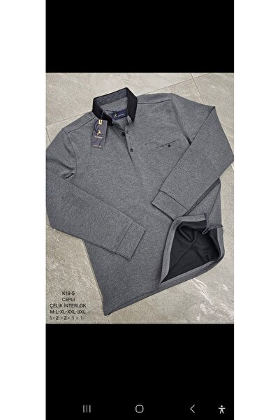 Cinar erkek giyim Single Pocket Men's Sweater Steel Fabric