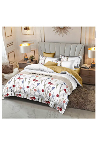 LAOBAN Luxurious Retreat 6 Piece Bedding Set white c With All-Season Ice Silk...