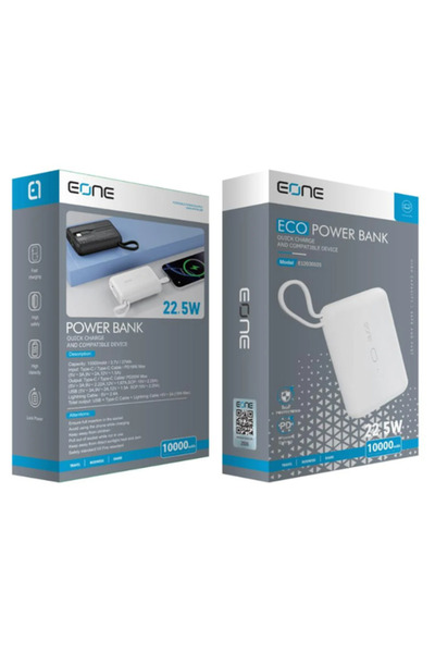EONE شاحن متنقل بسعة 10000 مللي أمبير، وقوة 22.5 واط، يدعم الشحن السريع، لون ...