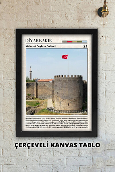 Diyarbakır Temalı, Diyarbakırlı Kişiye Özel Turizm Posteri / Çerçeveli Kanvas Kumaş Tablo (30x40 cm)