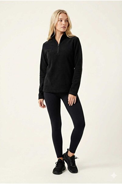 KOZİA OUTDOORS سترة نسائية من قماش بولار كوماس بسحاب نصفي