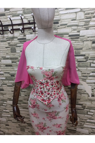 es moda shop Ariane Chiffon Short-Sleeved Shawl Lively Oembe