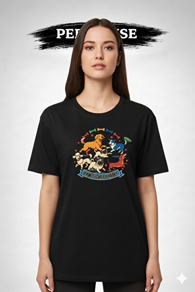 PERISENSE Unisex Dog Lover Printed Premium Combed Cotton Oversized T-Shirt