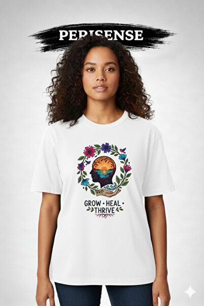 PERISENSE Unisex Mental Health Awareness Printed Premium Combed Cotton Oversi...