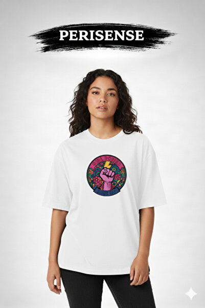 YRN COLLECTION Μπλουζάκι Unisex με στάμπα Feminist Power, από χτενισμένο βαμβ...