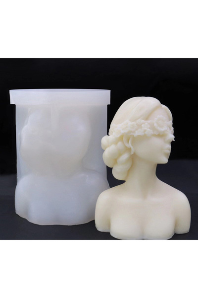 MILMATT Matrita de silicon pentru lumanari, Milmatt, Model Fata Flori pe Ochi...