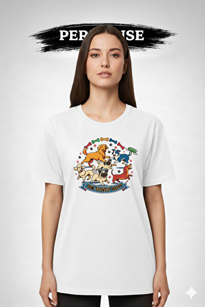 PERISENSE Unisex Dog Lover Printed Premium Combed Cotton Oversized T-Shirt