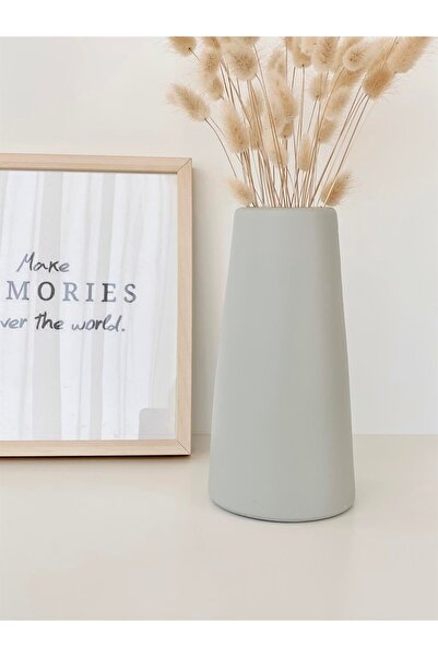 Hestia Home Κωνικό Κεραμικό Βάζο Γκρι
