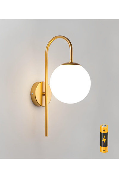 burenze Modern Camlı Pilli AplikKablosuz Aç Kapa Butonlu Tak Çalıştır Eskitme...