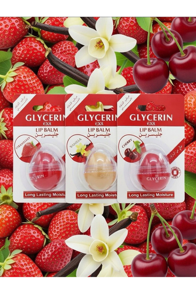 EXA 3 pieces of lip balm (Cherry & Strawberry & Vanilla)