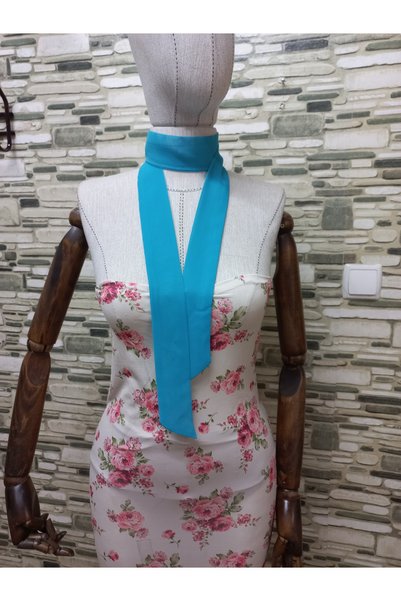 es moda shop Biana Long 200×5 Chiffon Neck Tie Light Blue