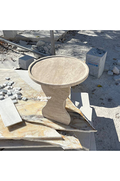 adomarmarblehandmadeandluxury Travertine Yan Sehpa