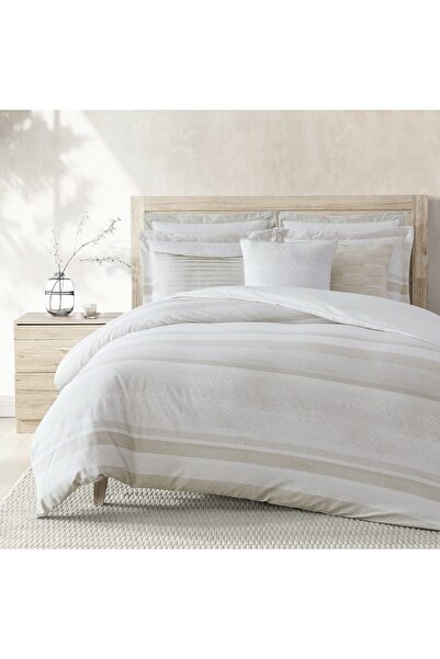Orange Bed & Bath Stripe Linea | 100% Cotton Double Duvet Set, 11 Pieces