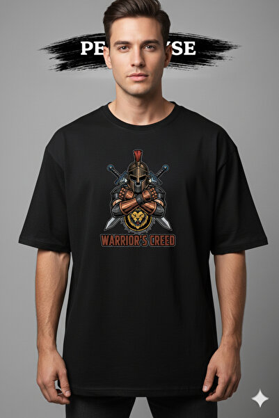 PERISENSE Unisex Mma Printed Premium Combed Oversized T-Shirt