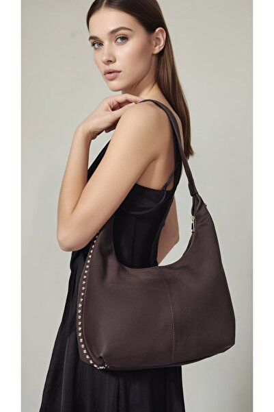 themoiss Suede Color Stone Print Casual Women's Hand and Shoulder Bag