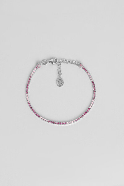 So CHIC... Gökkuşağı Dansı 18 Ayar Beyaz Altın Kaplama 19 Cm Su Yolu Bileklik