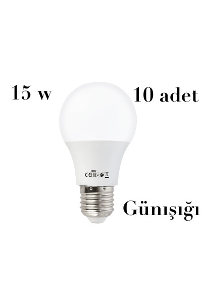 Mons Horoz Elektrik 10 Adet 15 W Ampul E27 Günışığı 4200 K 1500 Lümen 10 Adet