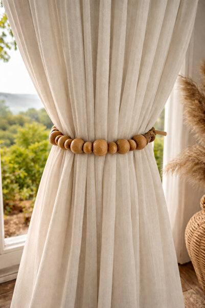 StapHome Bohem perde tokası - ahşap perde toplayıcı - perde süsü 2 adet