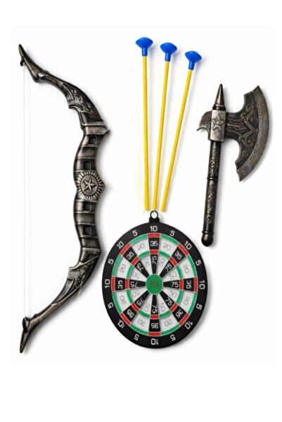 Kt Oyuncak Ok Yay Seti Balta ve Dart hedefi
