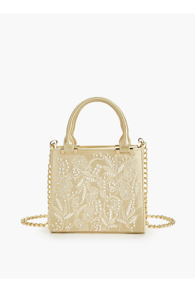 Flora Bella by Shoexpress حقيبة يد فلورا بيلا مزينة باللؤلؤ مع حزام كتف قابل ...