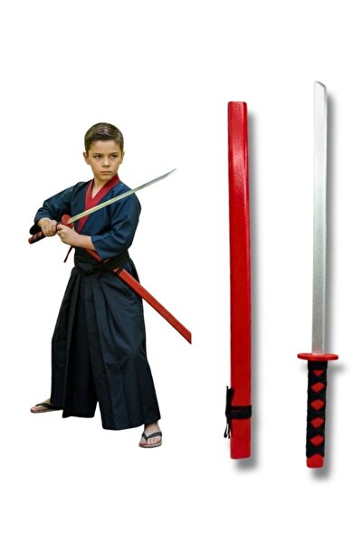 Premium مجموعة سيوف كاتان خشبية للأطفال، سيف تدريب بمقبض أسود وغمد، مناسبة لم...