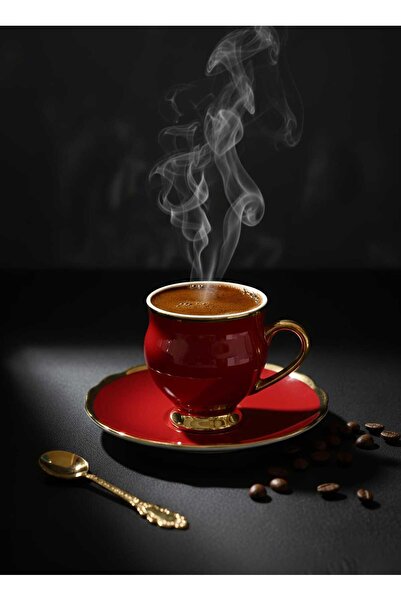 TEKBİR ZÜCCACİYE Lüks Altın Yaldızlı Porselen Türk Kahvesi Fincan