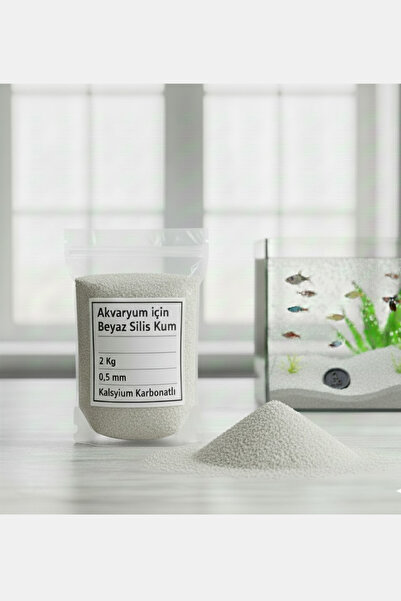 decoronay 2 KG Akvaryum Beyaz Silis ( Kalsiyum Karbonatlı Beyaz Kum) 0,5mm – ...