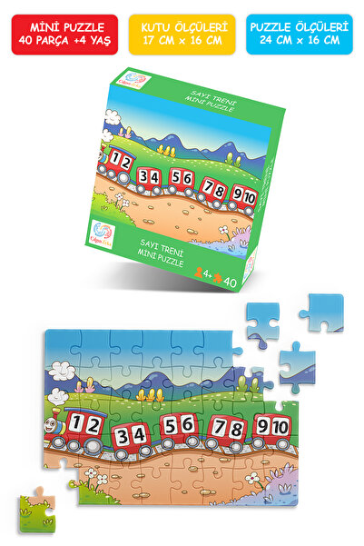 Çılgın Zeka Sayı Treni Mini Puzzle 40 Parça 3 4 yaş çocuk puzzle ve yapboz 5 ...