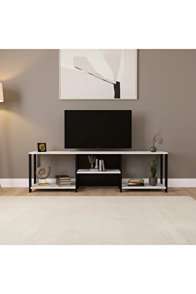 Stylish Home Modern TV stand with a contemporary design – black and white col...