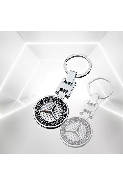 MERCEDES Breloc 3D premium cu două fețe, oțel inoxidabil