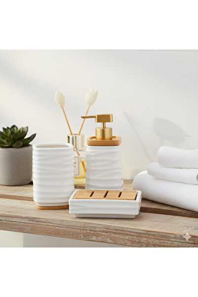 casa rosa 4-piece ceramic bath accessories set