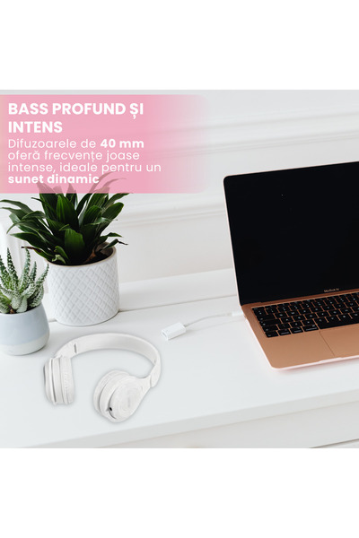 Sunix Casti Wireless Bluetooth, Sunet Clar, Bass Puternic, Noise Reduction, Microfon Integrat