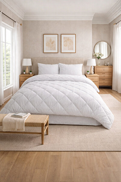 sternen glanz White Cotton Double Size Silicone Filled, Breathable, Four Seas...