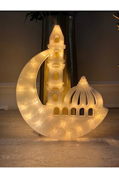 Toybox Moon Lamp Light up Mosque, Ramadan Decorations Moon Night Light For Ho...
