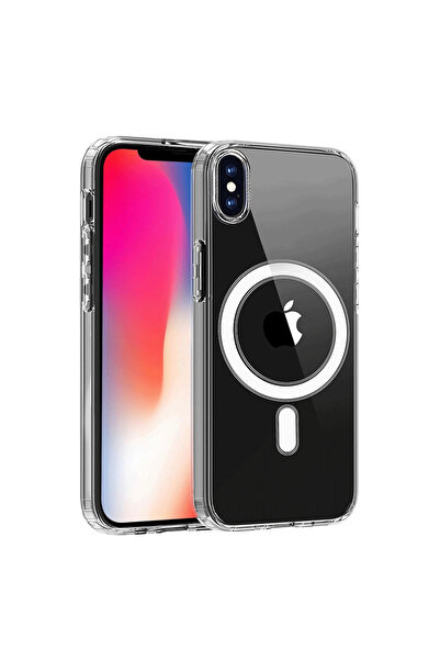 eco port iPhone X Case Magneticsafe Transparent Silicone - Transparent