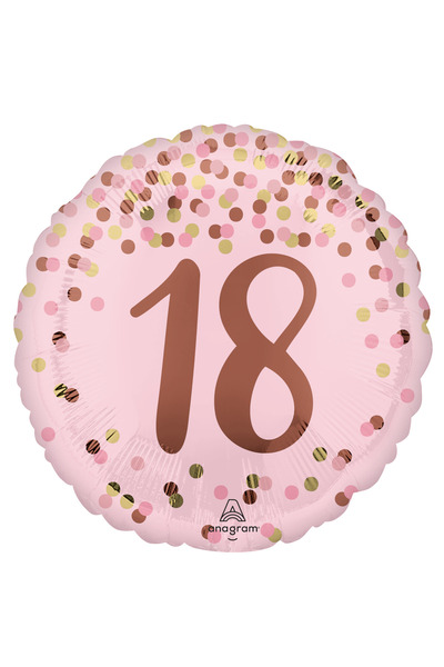 Anagram Balon Folie Aniversare 18 Ani/Majorat – Pretty Pink 43 cm