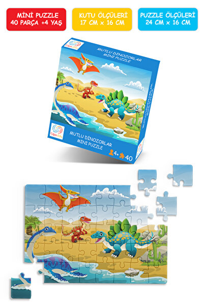 Çılgın Zeka Mutlu Dinozorlar Mini Puzzle 40 Parça 3 4 yaş çocuk puzzle ve yap...