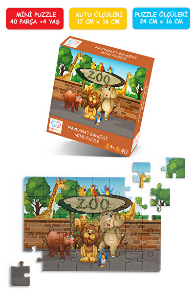 Çılgın Zeka Hayvanat Bahçesi Mini Puzzle 40 Parça 3 4 yaş çocuk puzzle ve yap...