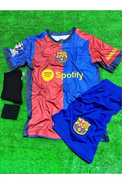 yenteks LAMİNE YAMAL. BARCELONA. BORDO Çocuk Futbol Forması Çorap Bileklik He...