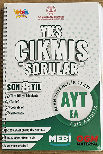 Yetsis Yayınları AYT Eşitağırlık Son 8 Yıl Çıkmış Sorular (Tüm Dersler - 2018...