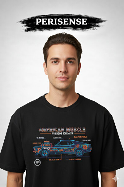 YRN COLLECTION Tricou unisex oversize din bumbac pieptănat premium, cu imprim...